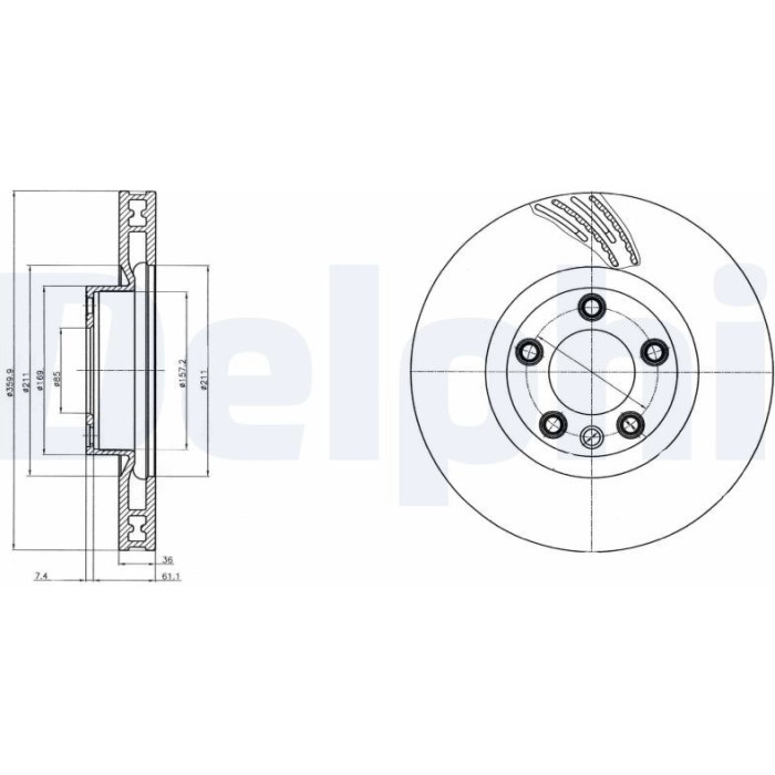Delphi BG9101C Bremsscheibe Delphi BG9101C Bremsscheibe