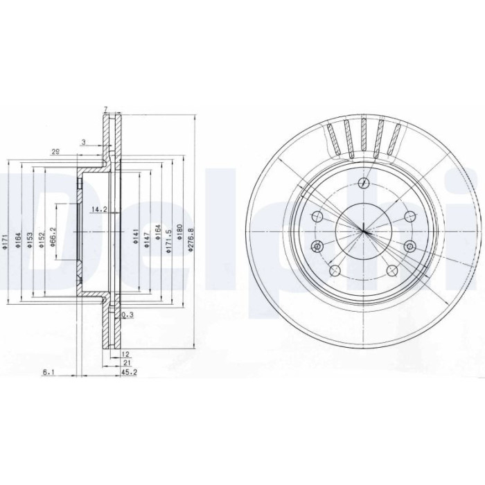 Delphi BG3702 Bremsscheibe Delphi BG3702 Bremsscheibe