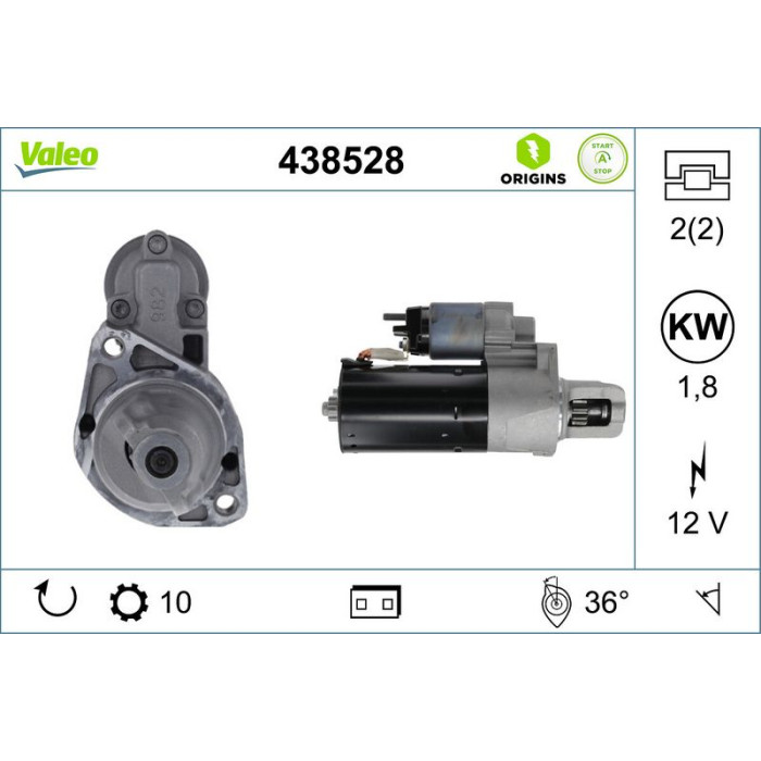 Valeo 438528 Starter ORIGINS STOP&START - NEW O.E. TECHNOLOGIE Valeo 438528 Starter ORIGINS STOP&START - NEW O.E. TECHNOLOGIE