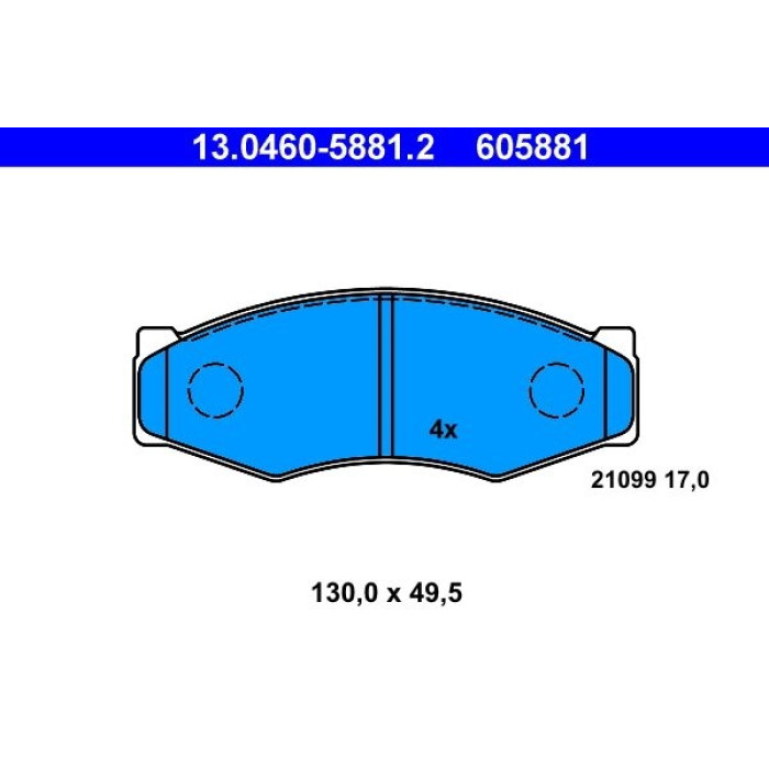 ATE 13.0460-5881.2 Bremsbelagsatz, Scheibenbremse ATE 13.0460-5881.2 Bremsbelagsatz, Scheibenbremse