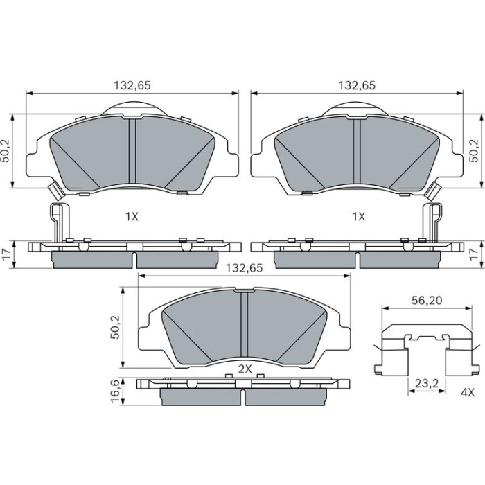 BOSCH 0 986 494 760 Bremsbelagsatz, Scheibenbremse BOSCH 0 986 494 760 Bremsbelagsatz, Scheibenbremse