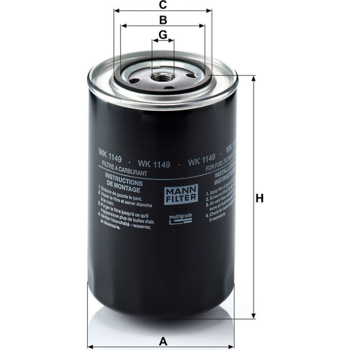 Mann-Filter WK 1149 Kraftstofffilter Mann-Filter WK 1149 Kraftstofffilter