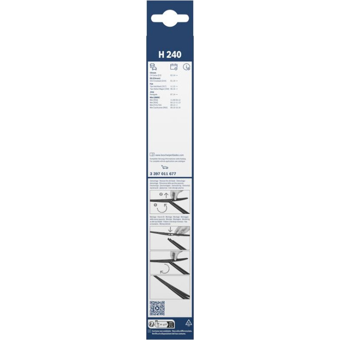 BOSCH H 240 Scheibenwischer Rear 3 397 011 677 BOSCH H 240 Scheibenwischer Rear 3 397 011 677