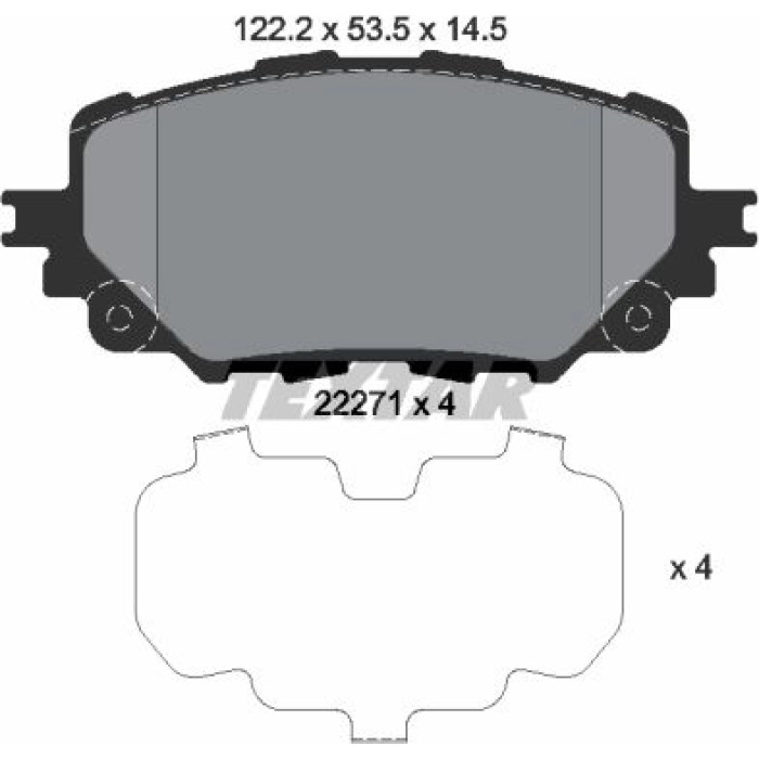Textar 2227101 Bremsbelagsatz, Scheibenbremse