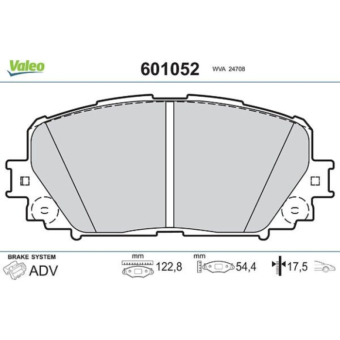Valeo 601052 Bremsbelagsatz, Scheibenbremse Valeo 601052 Bremsbelagsatz, Scheibenbremse