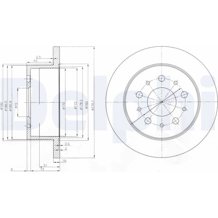 Delphi BG3853 Bremsscheibe Delphi BG3853 Bremsscheibe