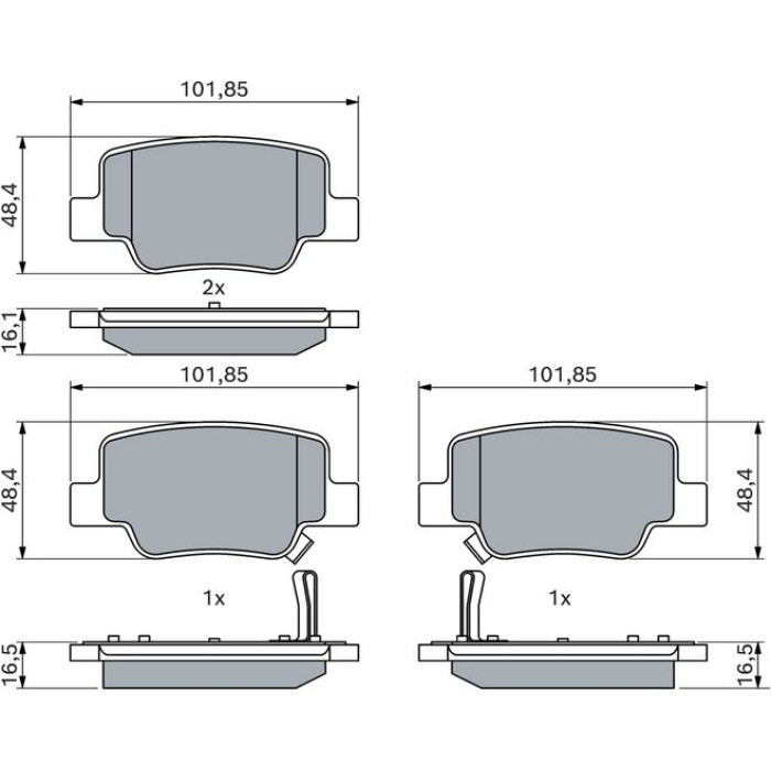 BOSCH 0 986 494 404 Bremsbelagsatz, Scheibenbremse BOSCH 0 986 494 404 Bremsbelagsatz, Scheibenbremse