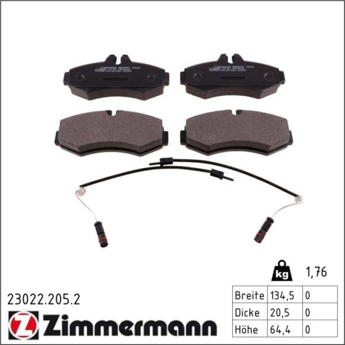 Zimmermann 23022.205.2 Bremsbelagsatz, Scheibenbremse Zimmermann 23022.205.2 Bremsbelagsatz, Scheibenbremse