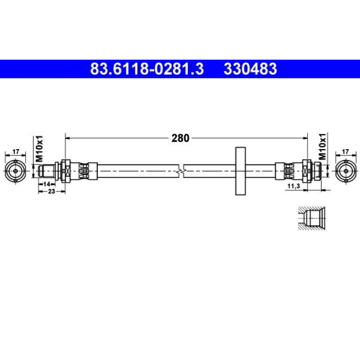 ATE 83.6118-0281.3 Bremsschlauch ATE 83.6118-0281.3 Bremsschlauch