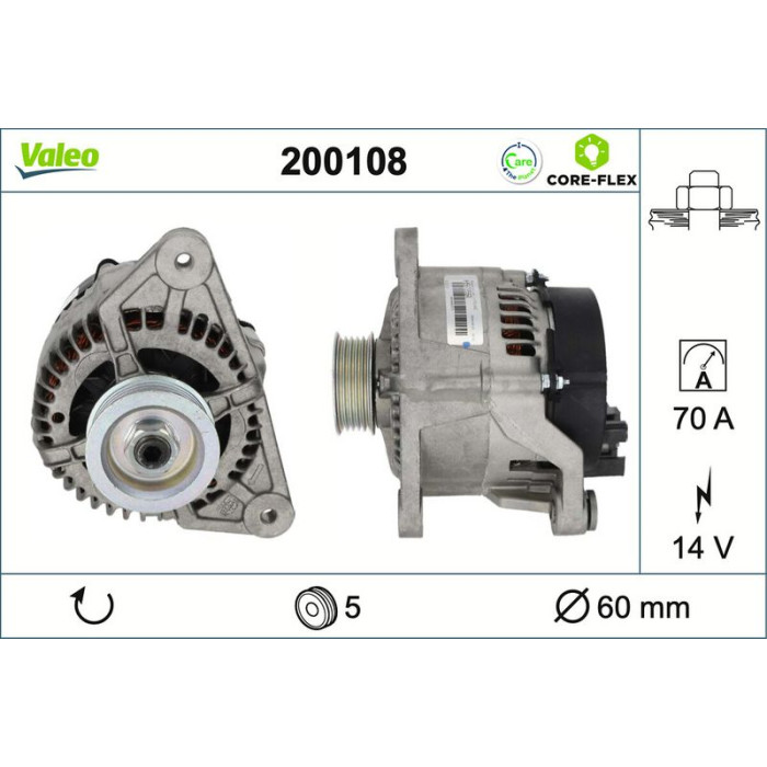 Valeo 200108 Generator CORE-FLEX Valeo 200108 Generator CORE-FLEX