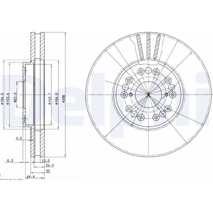 Delphi BG2829 Bremsscheibe Delphi BG2829 Bremsscheibe