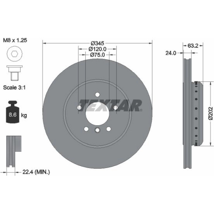 Textar 92182525 Bremsscheibe PRO+ Textar 92182525 Bremsscheibe PRO+