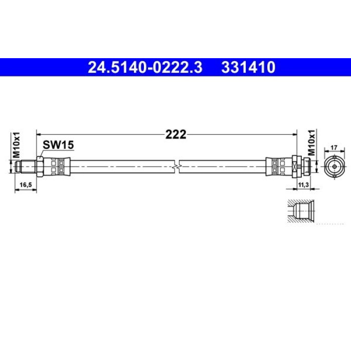 ATE 24.5140-0222.3 Bremsschlauch ATE 24.5140-0222.3 Bremsschlauch