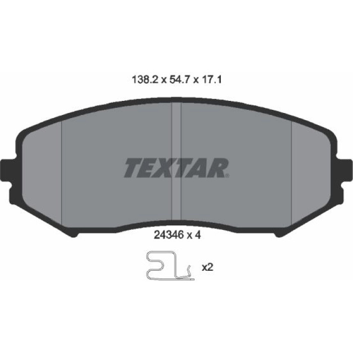 Textar 2434601 Bremsbelagsatz, Scheibenbremse Textar 2434601 Bremsbelagsatz, Scheibenbremse
