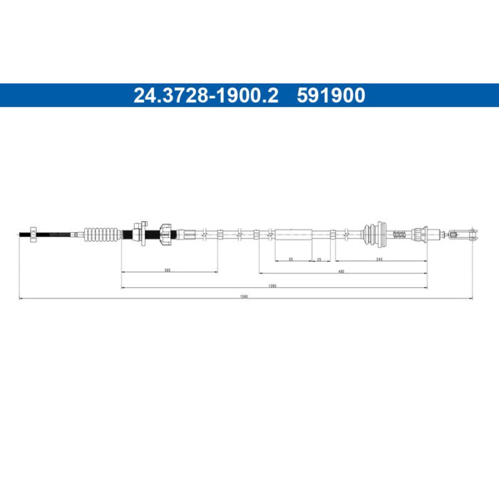 ATE 24.3728-1900.2 Seilzug, Kupplungsbetätigung ATE 24.3728-1900.2 Seilzug, Kupplungsbetätigung
