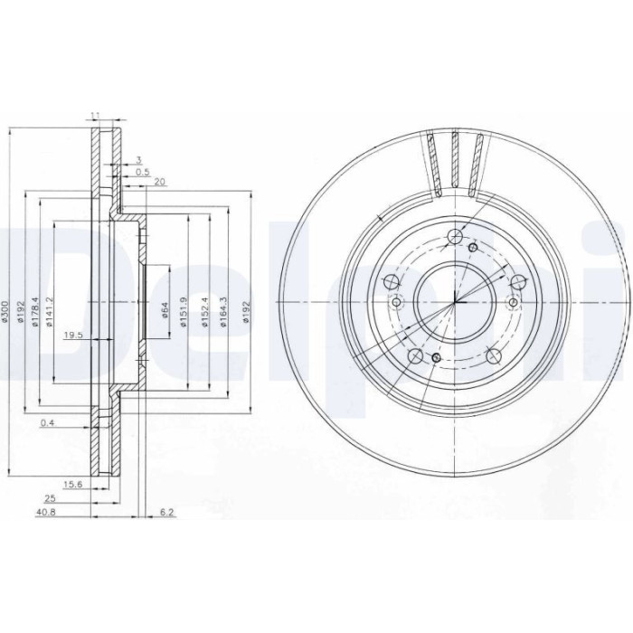 Delphi BG3747 Bremsscheibe