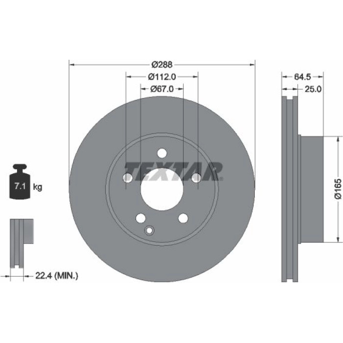 Textar 92159603 Bremsscheibe PRO Textar 92159603 Bremsscheibe PRO