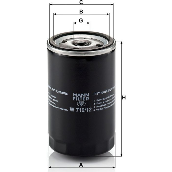 Mann-Filter W 719/12 Ölfilter Mann-Filter W 719/12 Ölfilter