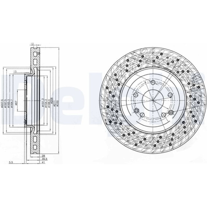 Delphi BG3985 Bremsscheibe Delphi BG3985 Bremsscheibe
