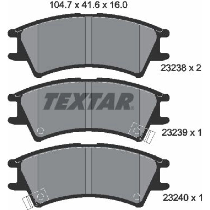 Textar 2323802 Bremsbelagsatz, Scheibenbremse Textar 2323802 Bremsbelagsatz, Scheibenbremse