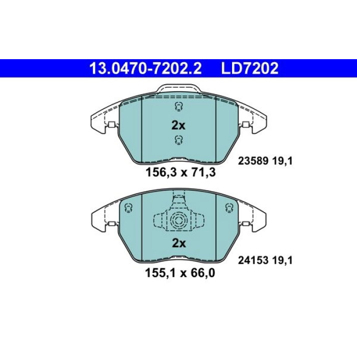 ATE 13.0470-7202.2 Bremsbelagsatz, Scheibenbremse Ceramic ATE 13.0470-7202.2 Bremsbelagsatz, Scheibenbremse Ceramic