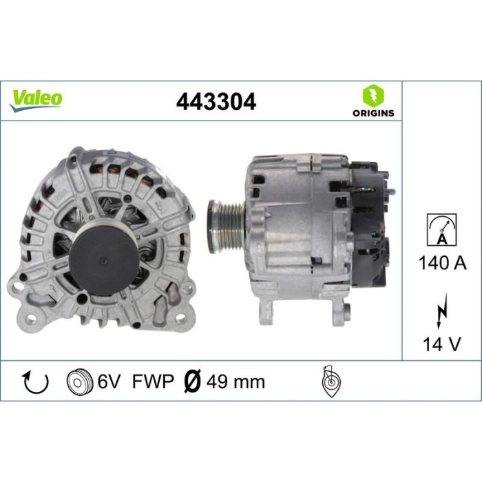 Valeo 443304 Generator ORIGINS Valeo 443304 Generator ORIGINS