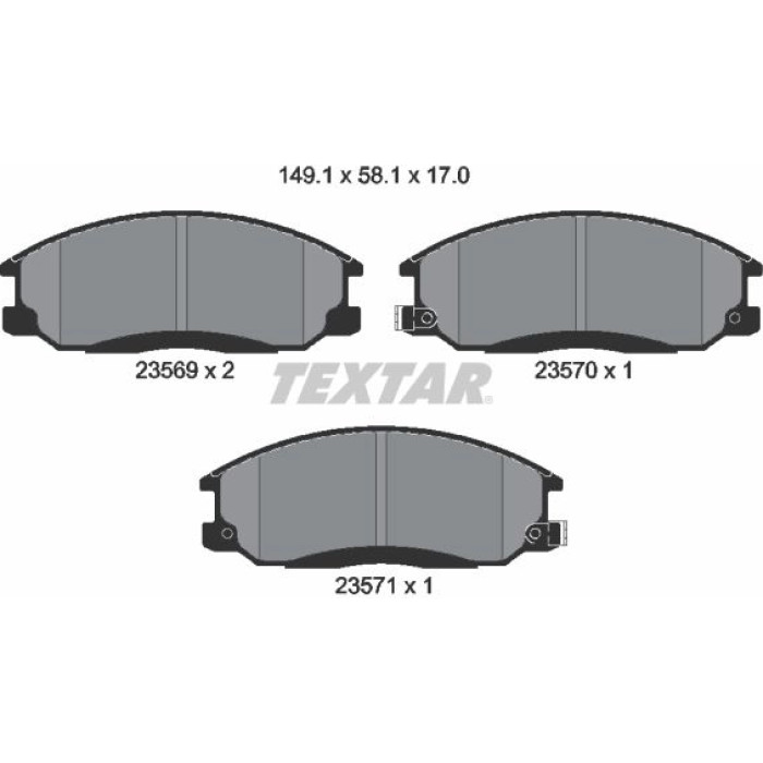 Textar 2356901 Bremsbelagsatz, Scheibenbremse Textar 2356901 Bremsbelagsatz, Scheibenbremse