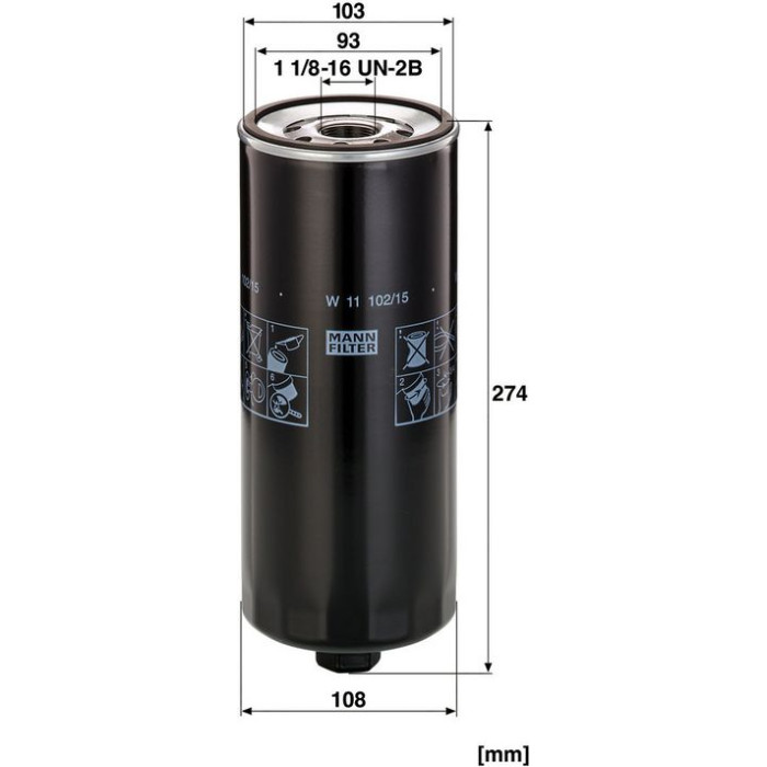 Mann-Filter W 11 102/15 Ölfilter Mann-Filter W 11 102/15 Ölfilter