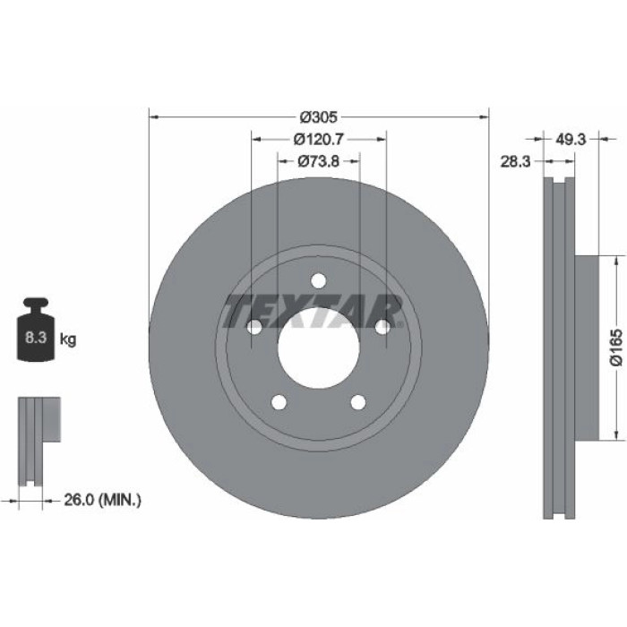 Textar 92098900 Bremsscheibe