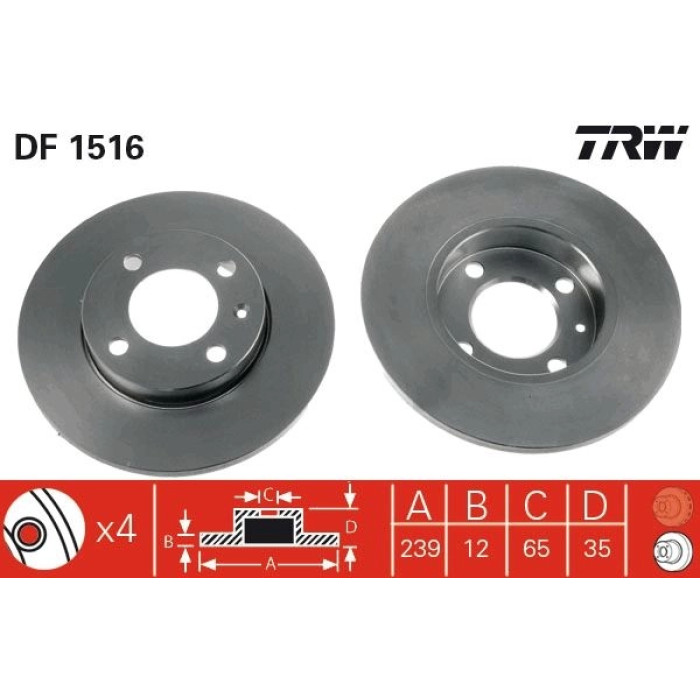 TRW DF1516 Bremsscheibe