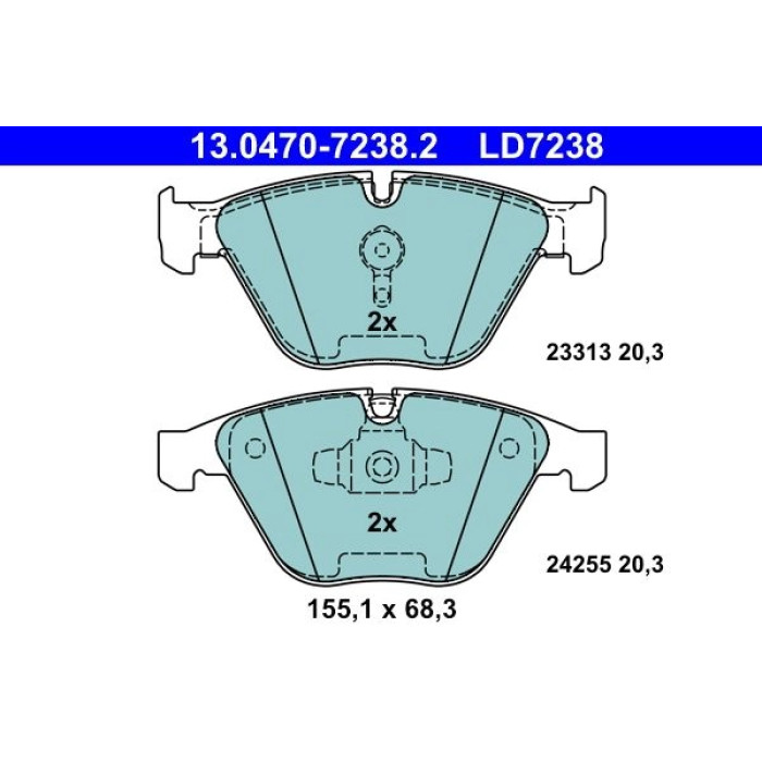 ATE 13.0470-7238.2 Bremsbelagsatz, Scheibenbremse Ceramic ATE 13.0470-7238.2 Bremsbelagsatz, Scheibenbremse Ceramic