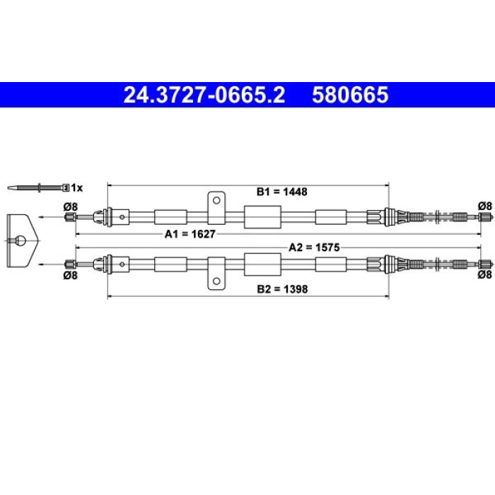 ATE 24.3727-0665.2 Seilzug, Feststellbremse ATE 24.3727-0665.2 Seilzug, Feststellbremse