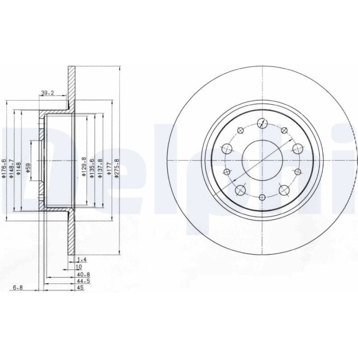 Delphi BG3076 Bremsscheibe Delphi BG3076 Bremsscheibe