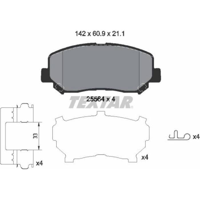 Textar 2556403 Bremsbelagsatz, Scheibenbremse Q+