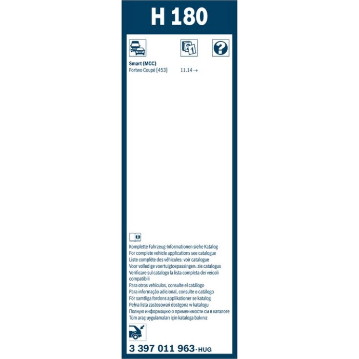 BOSCH H 180 Scheibenwischer Rear 3 397 011 963