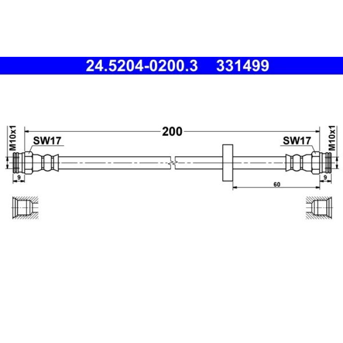 ATE 24.5204-0200.3 Bremsschlauch
