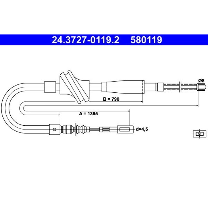ATE 24.3727-0119.2 Seilzug, Feststellbremse