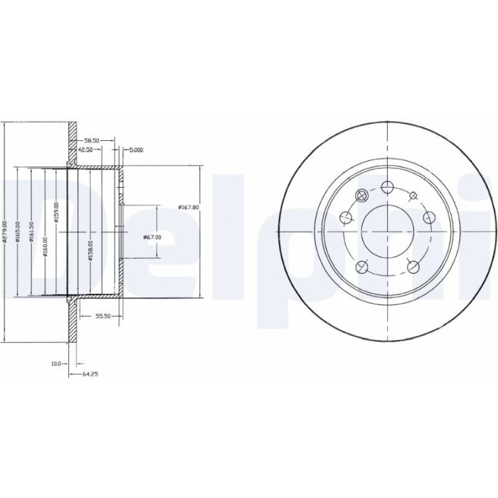 Delphi BG2252 Bremsscheibe