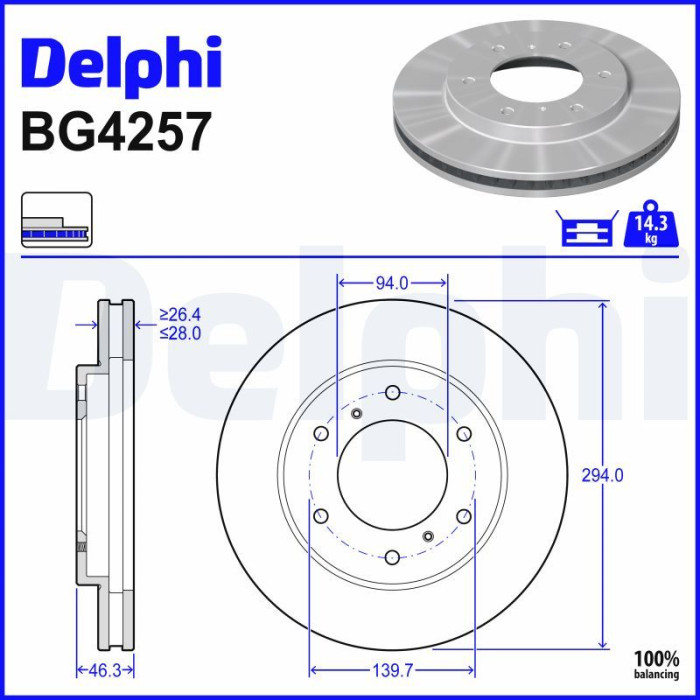 Delphi BG4257 Bremsscheibe Delphi BG4257 Bremsscheibe