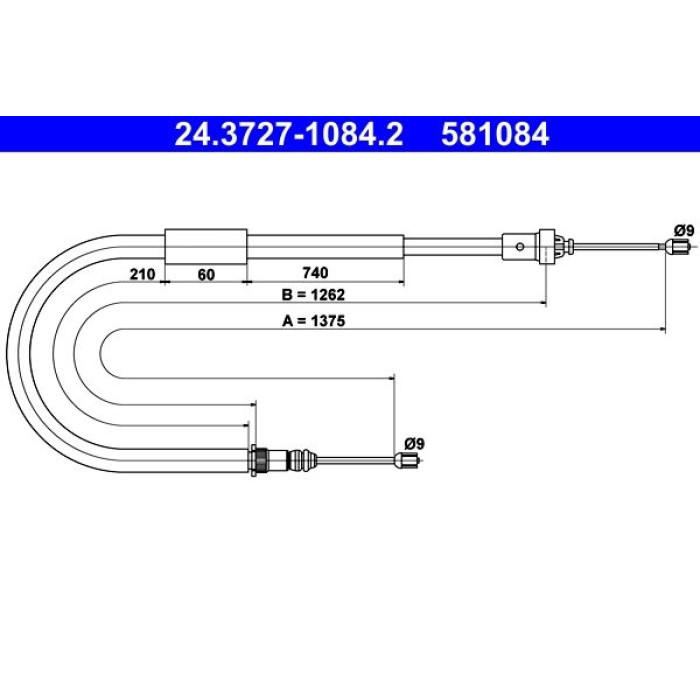 ATE 24.3727-1084.2 Seilzug, Feststellbremse ATE 24.3727-1084.2 Seilzug, Feststellbremse