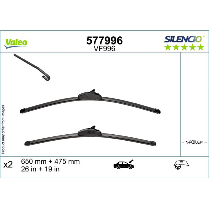 Valeo 577996 Wischblatt SILENCIO FLAT BLADE SET Valeo 577996 Wischblatt SILENCIO FLAT BLADE SET