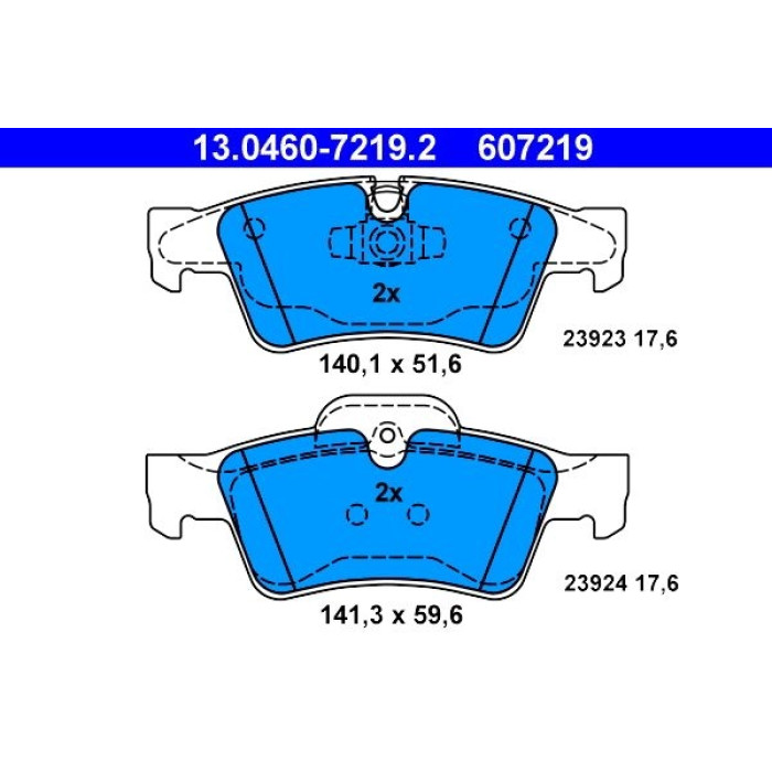 ATE 13.0460-7219.2 Bremsbelagsatz, Scheibenbremse ATE 13.0460-7219.2 Bremsbelagsatz, Scheibenbremse