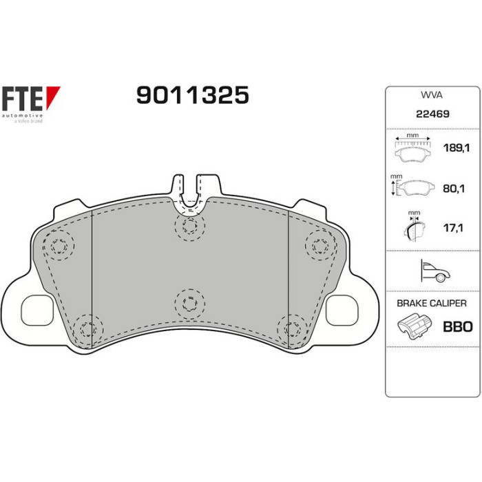 FTE 9011325 Bremsbelagsatz, Scheibenbremse FTE 9011325 Bremsbelagsatz, Scheibenbremse