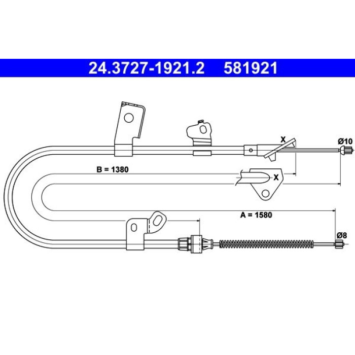 ATE 24.3727-1921.2 Seilzug, Feststellbremse ATE 24.3727-1921.2 Seilzug, Feststellbremse