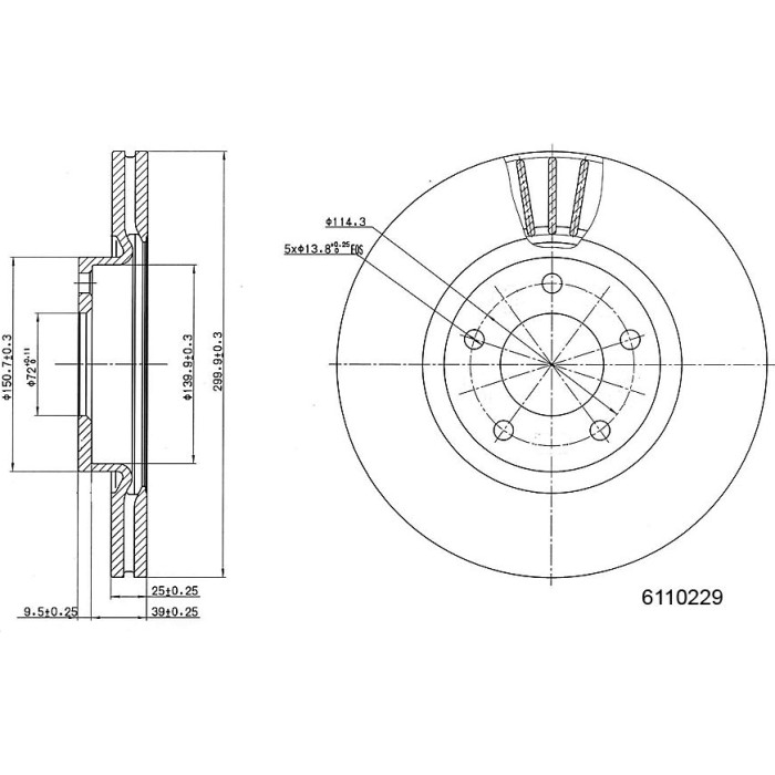 Metzger 6110229 Bremsscheibe