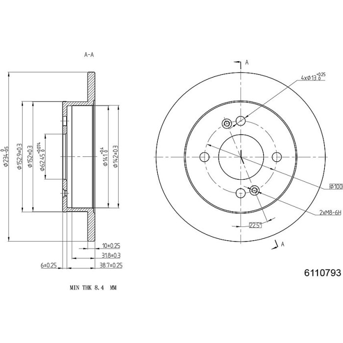 Metzger 6110793 Bremsscheibe