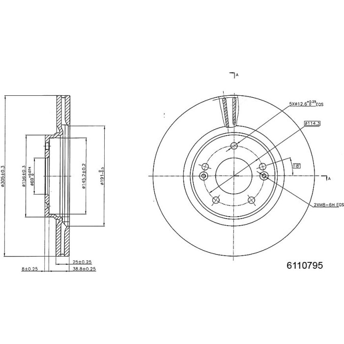 Metzger 6110795 Bremsscheibe