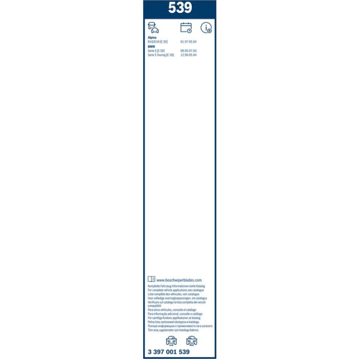 BOSCH 539 Scheibenwischer Twin 3 397 001 539 BOSCH 539 Scheibenwischer Twin 3 397 001 539
