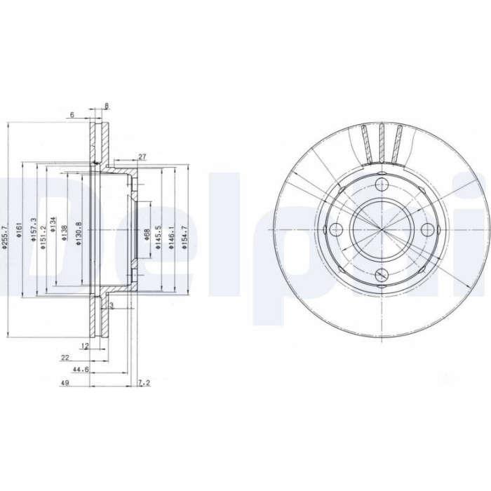 Delphi BG2668 Bremsscheibe