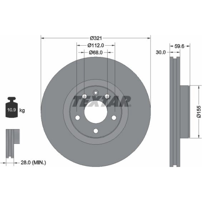 Textar 92132305 Bremsscheibe PRO+ Textar 92132305 Bremsscheibe PRO+